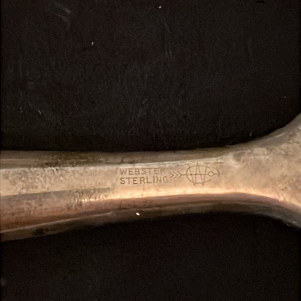 Antique Stamped Sterling Silver Monogrammed Hairbrush Webster engraved